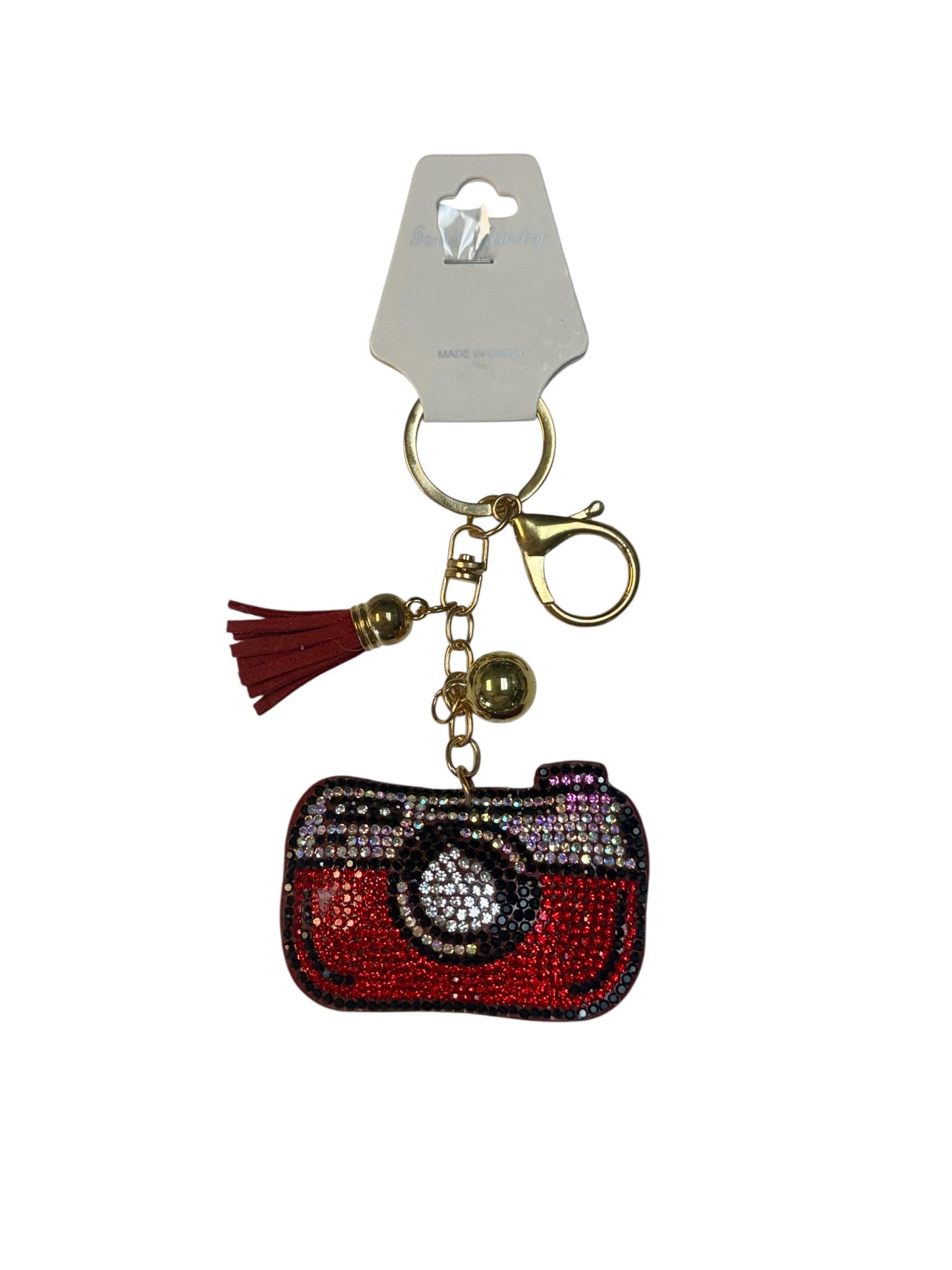 BLINGY PUFF CAMERA KEYCHAIN