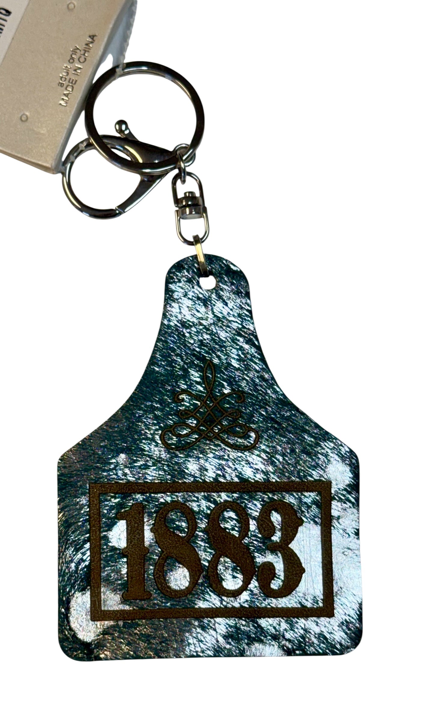 '1883' HAIR ON HIDE GENUINE LEATHER KEYCHAIN
