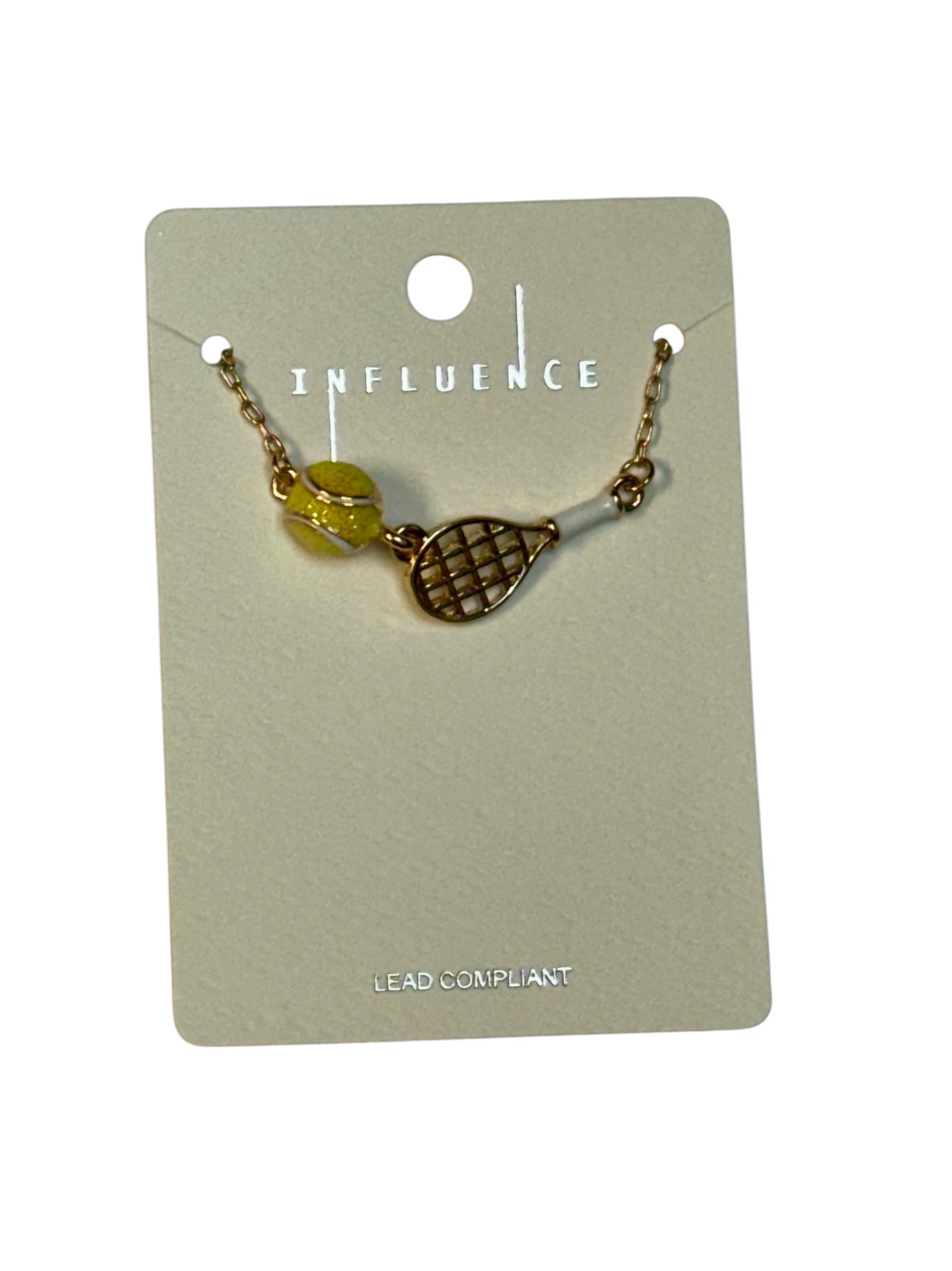 TENNIS BALL AND RACKET NECKLACE