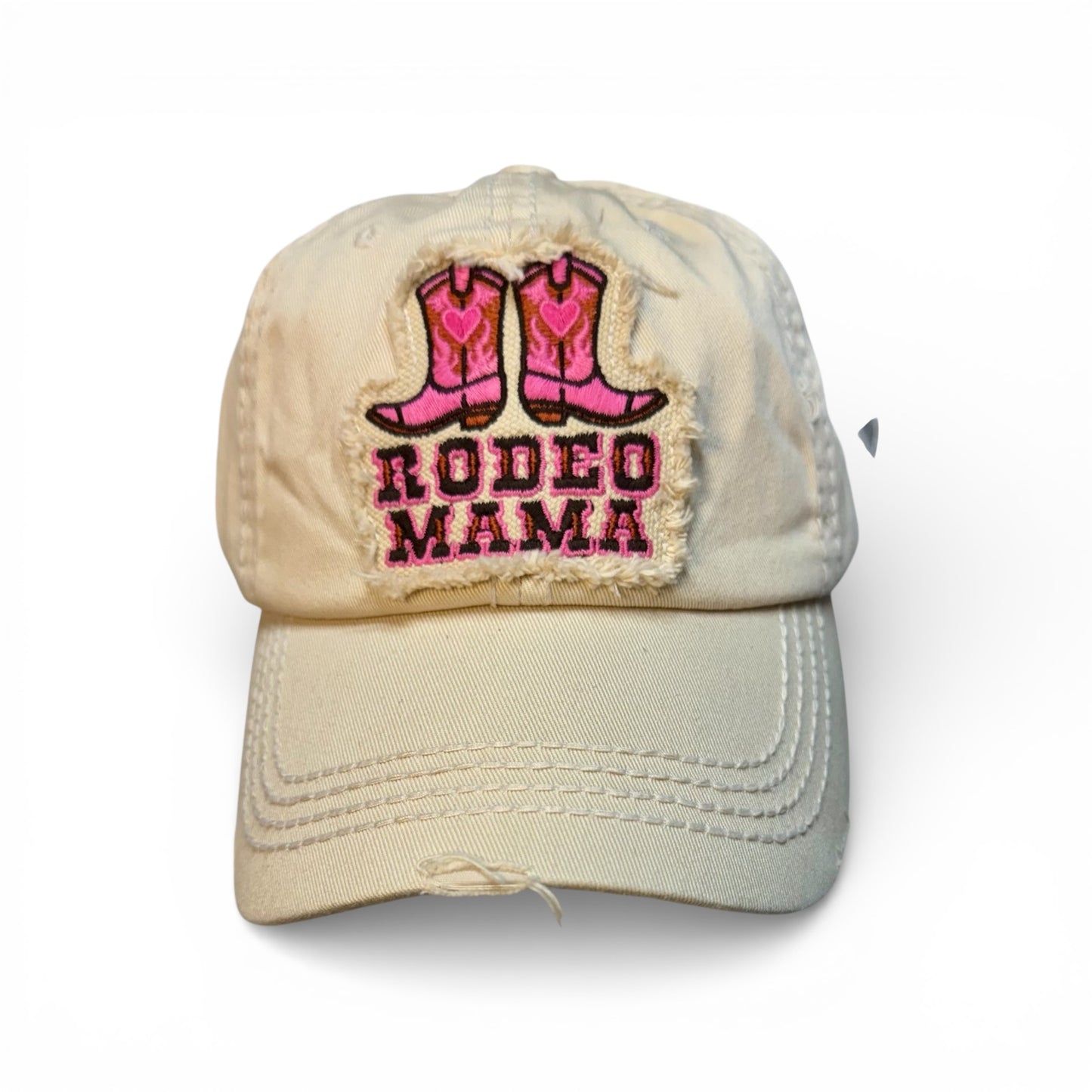 RODEO MAMA DISTRESSED BALL CAP