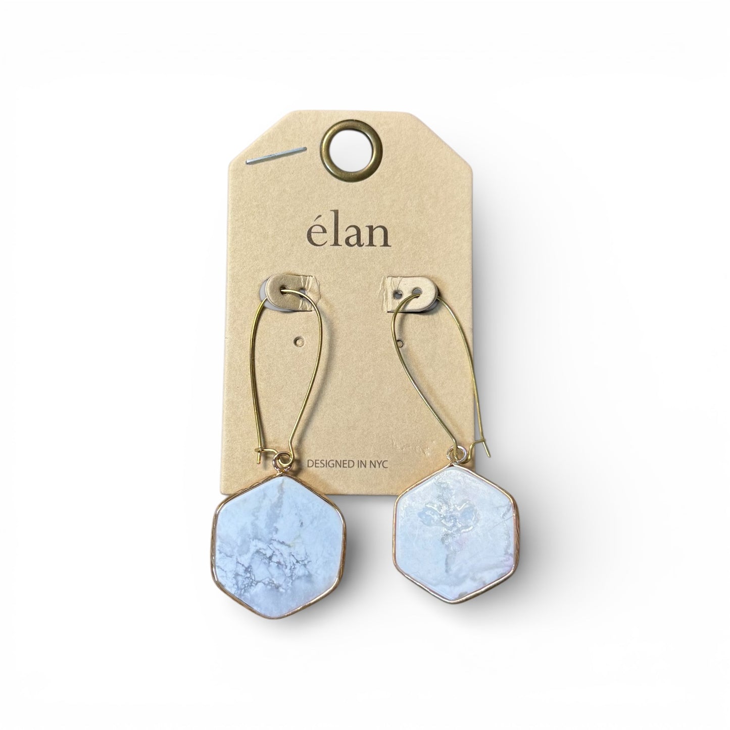 WHITE AND GREY MARBLE DANGLE EARRINGS
