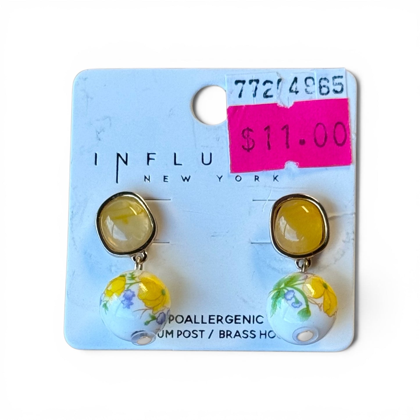 POST FLORAL PAINTED EARRINGS