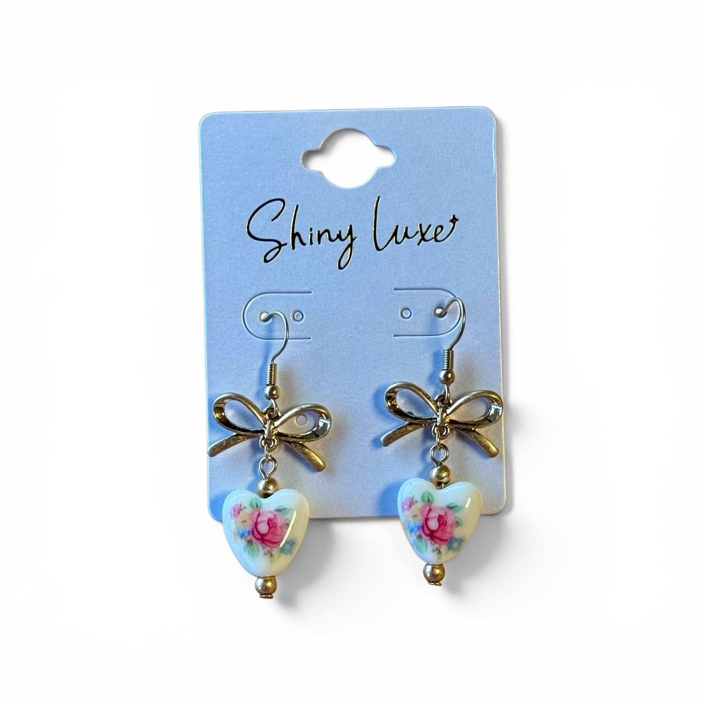 ANTIQUE BOWS AND HEARTS EARRINGS