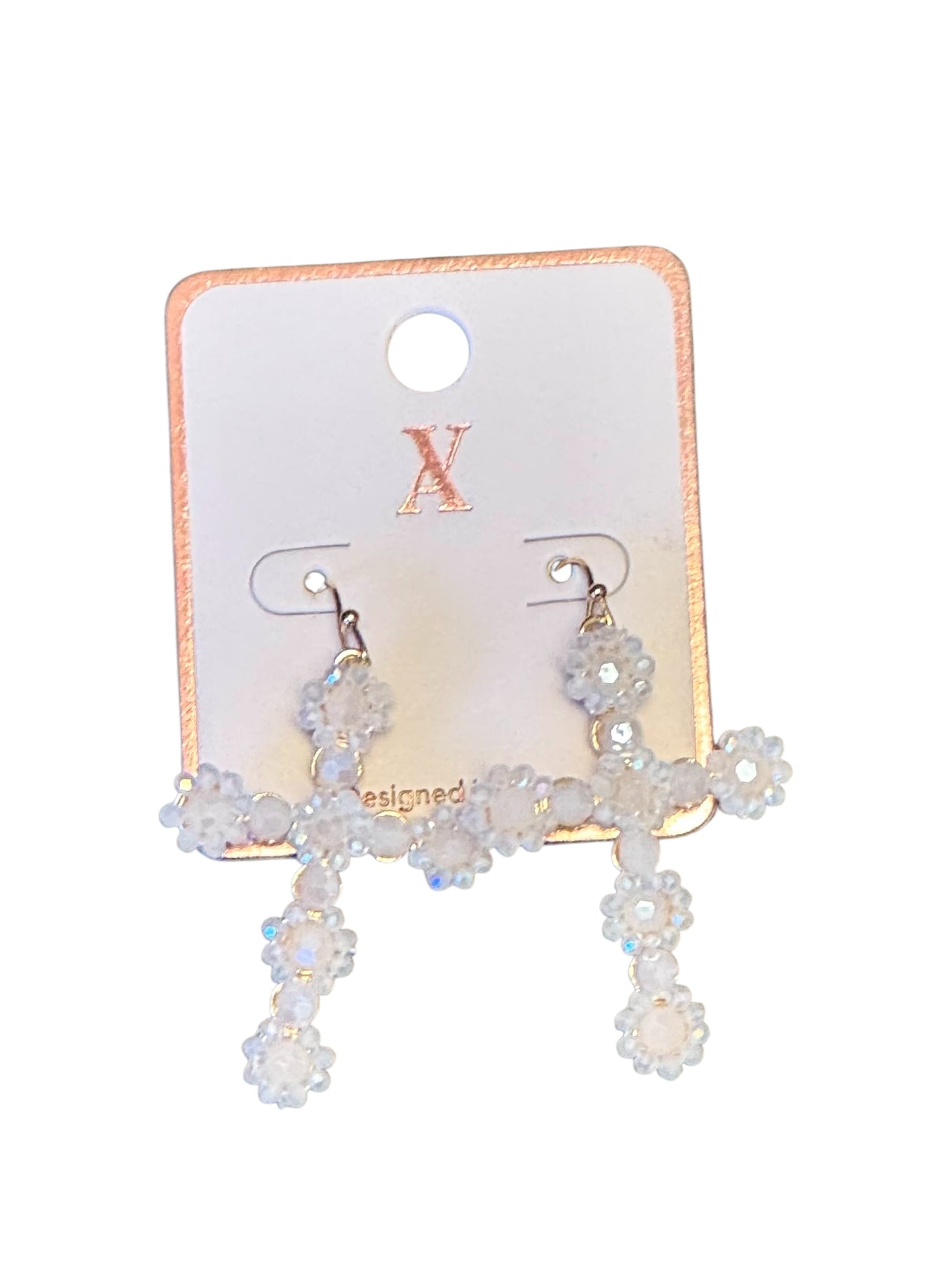 FLOWER CROSS EARRINGS