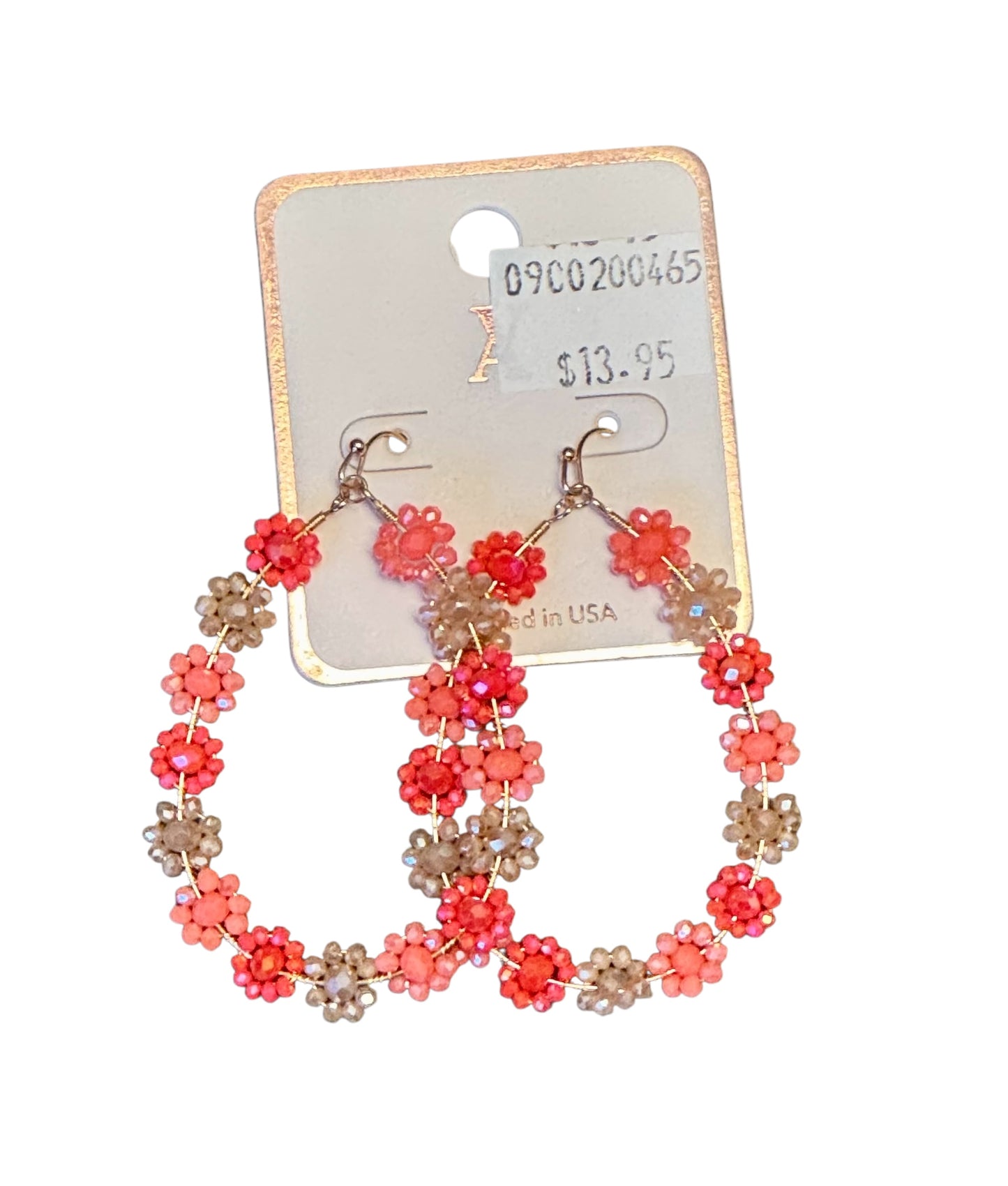 FLOWER TEAR DROP EARRINGS
