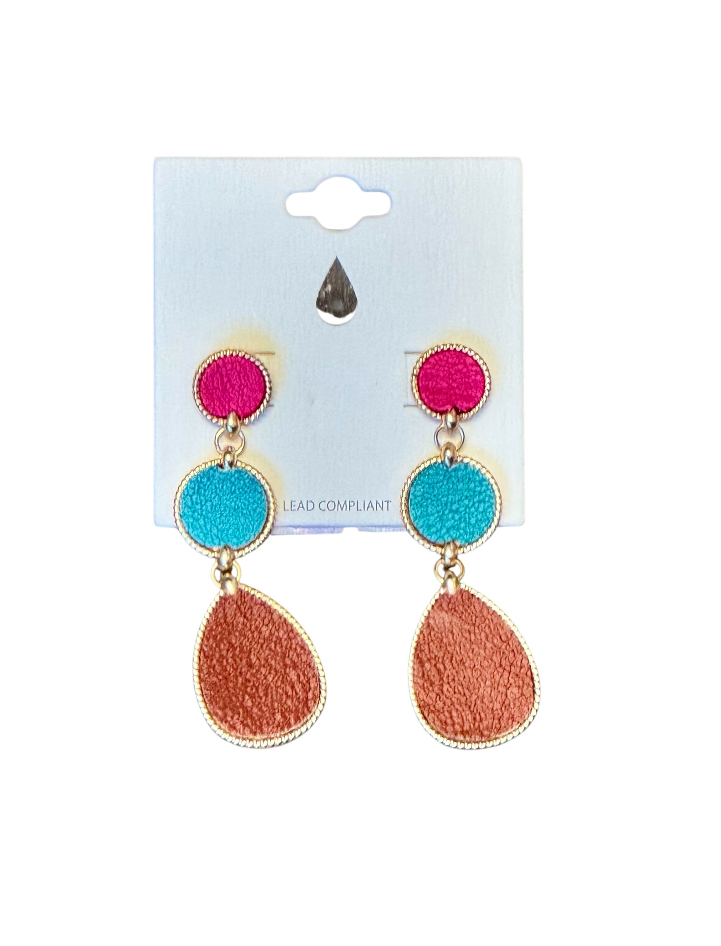 3 TIER LEATHER TOUCH EARRINGS