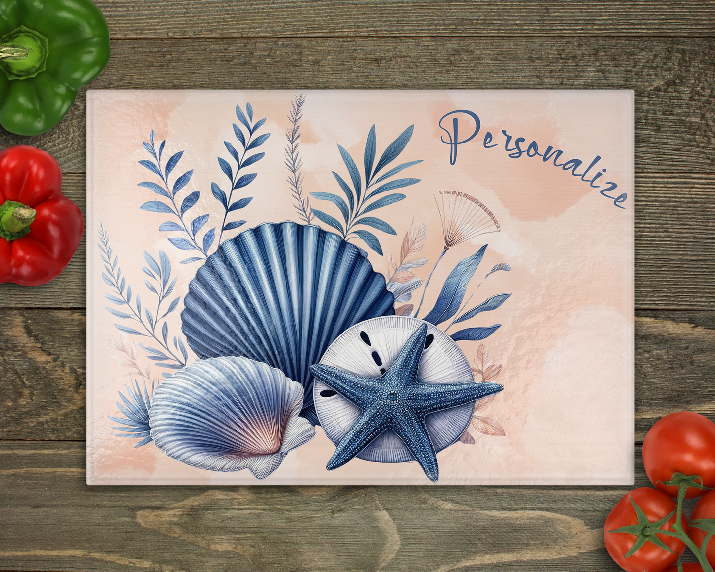 Shells Glass Cutting Board