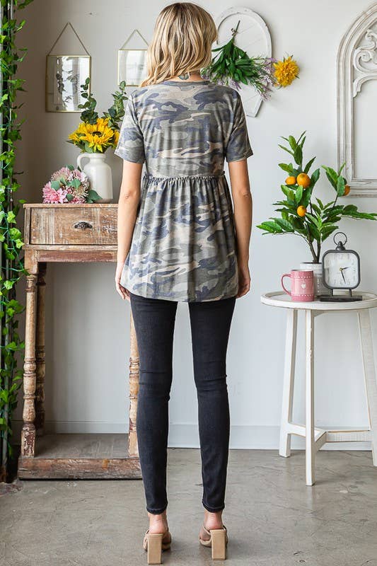 CAMO PRINT TOP