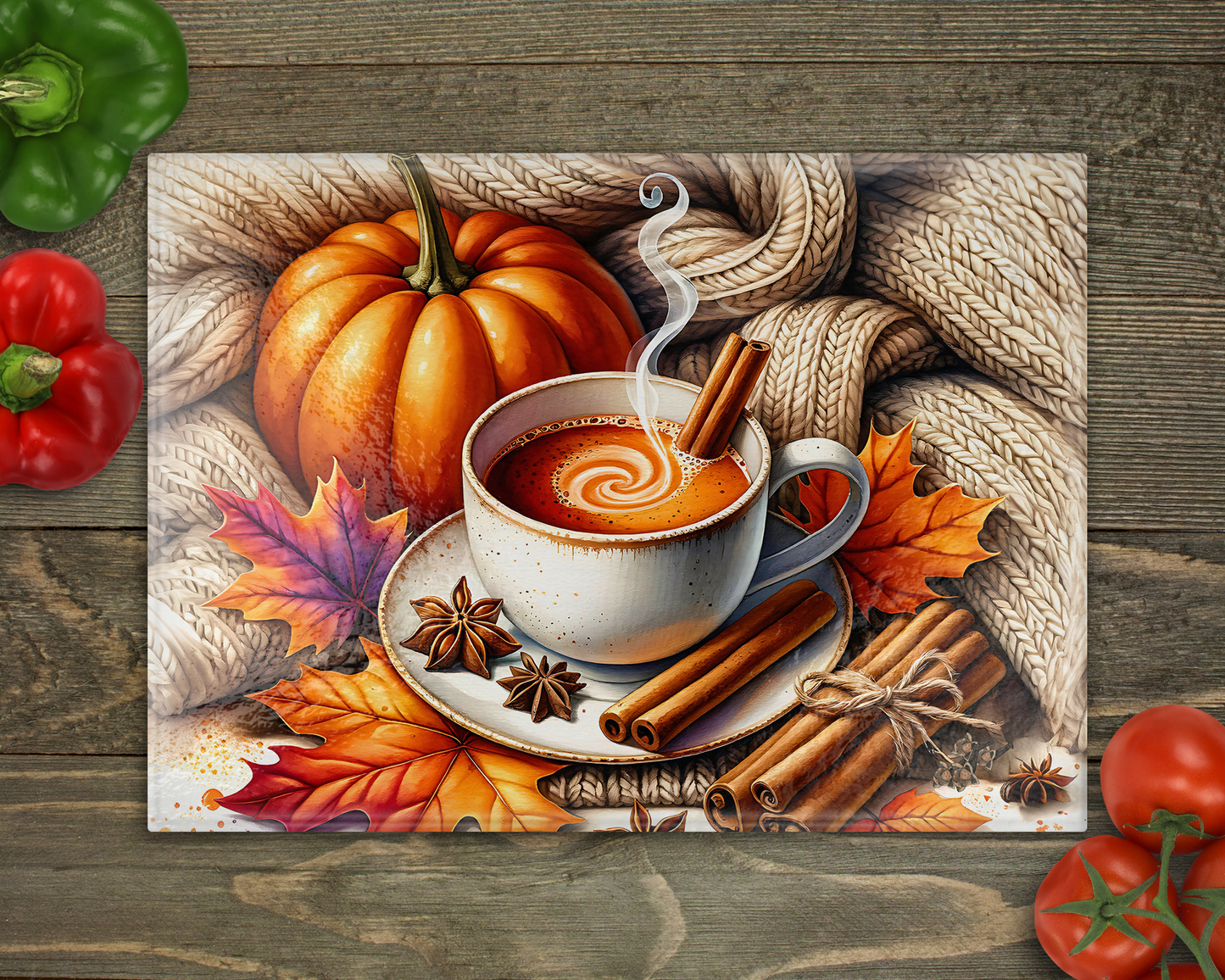Chai Tea Glass Cutting Board