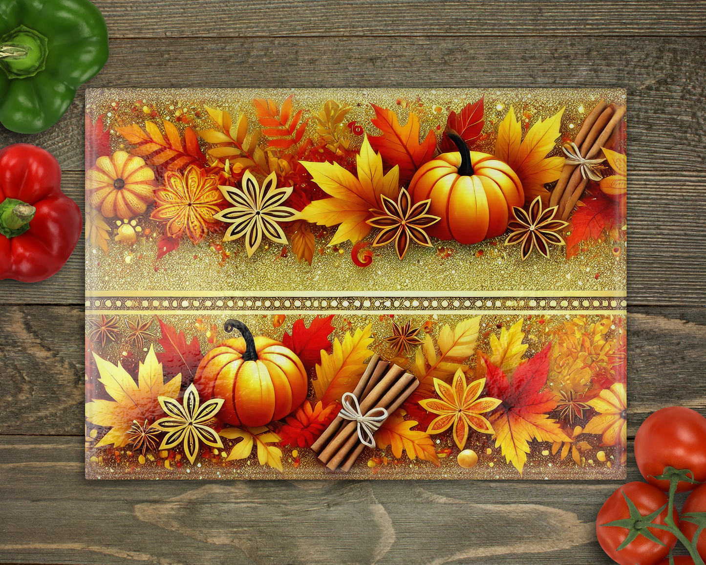 Pumpkin Spice Glass Cutting Board
