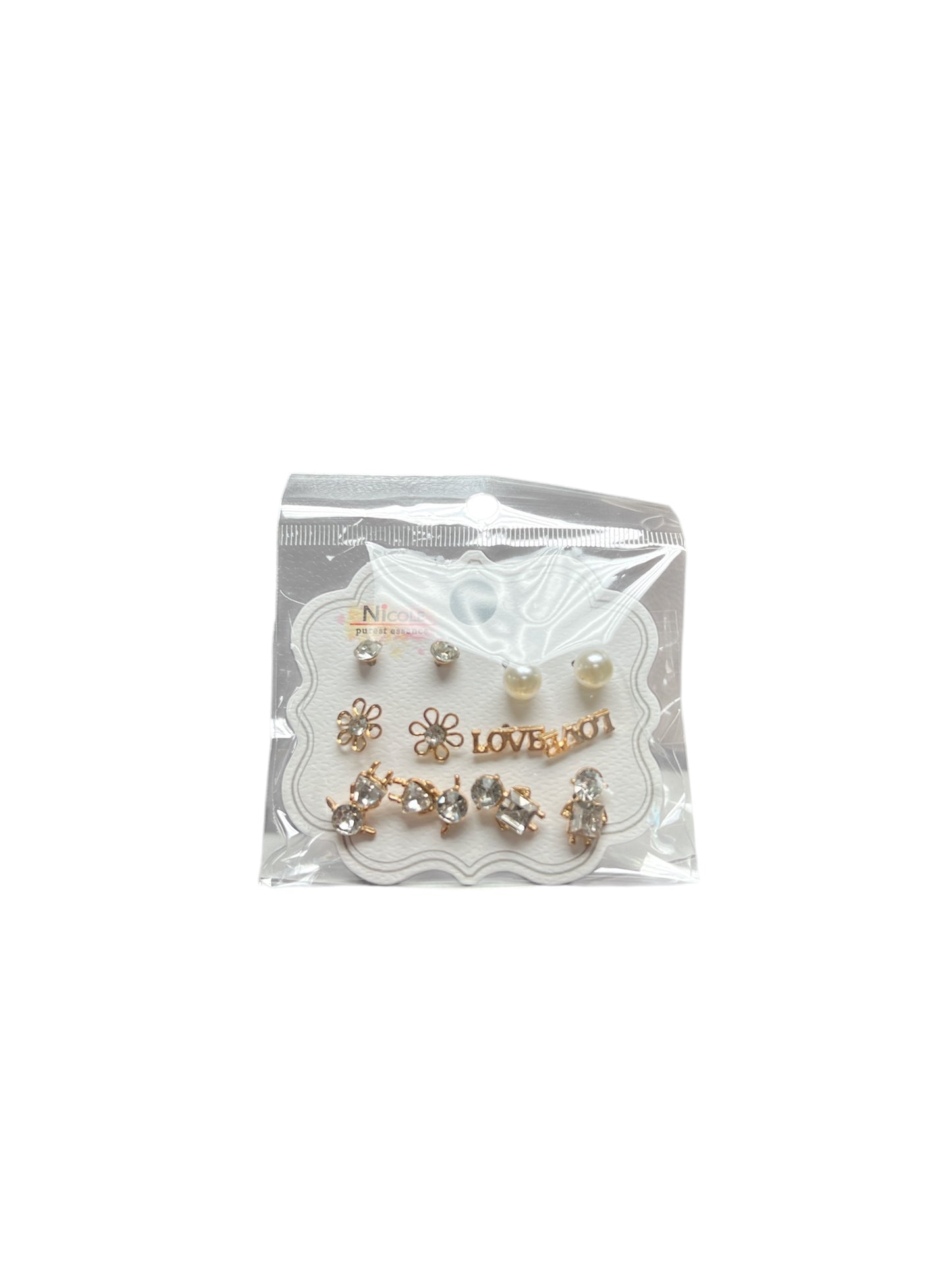 “LOVE” PEARL N’ GOLD EARRINGS SET