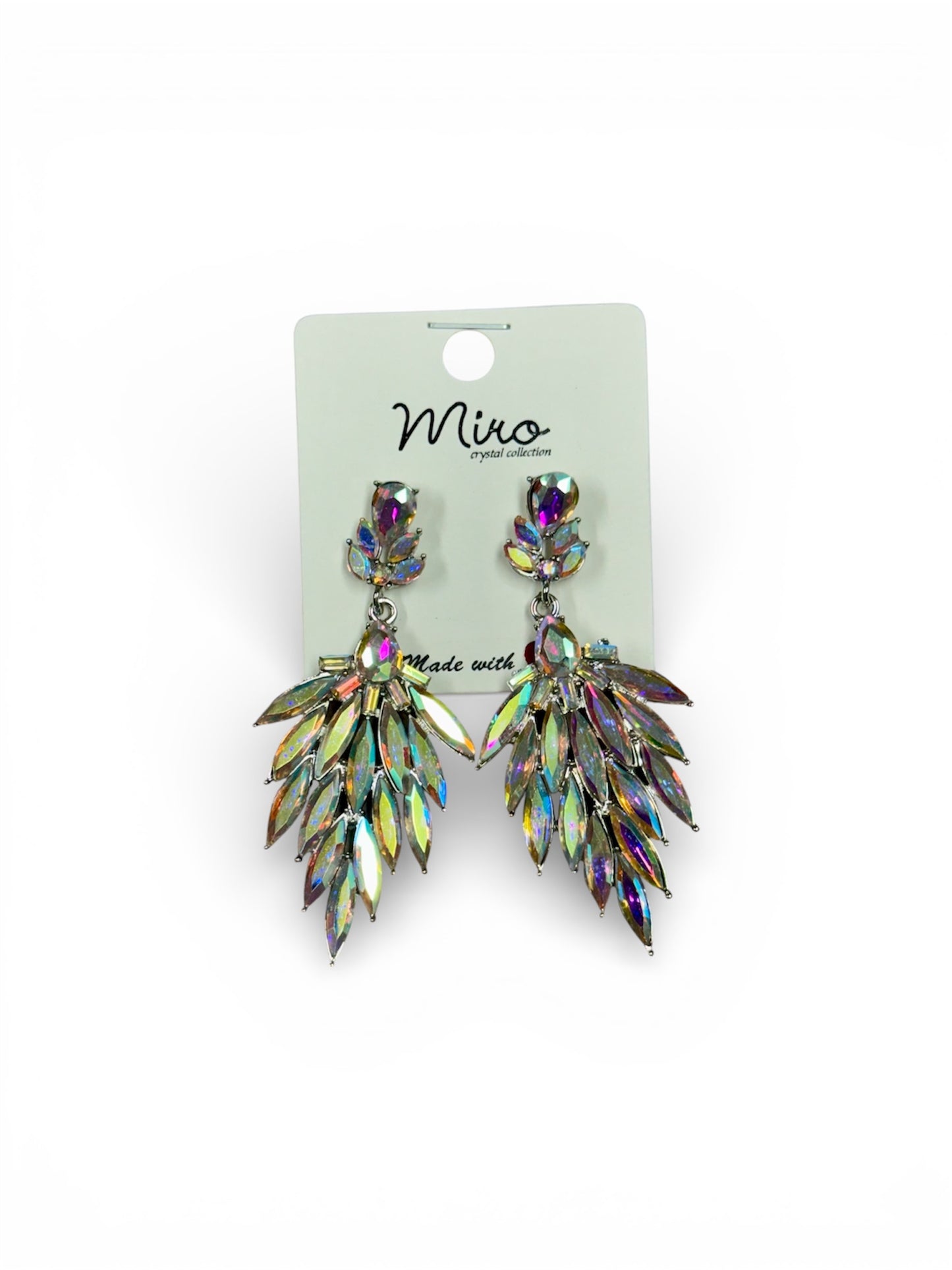 FEATHERED AB EARRINGS