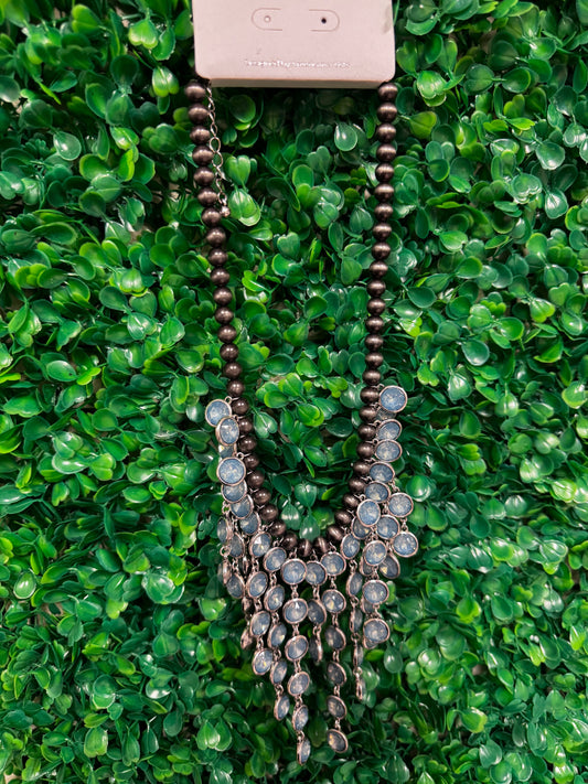 ICE BLUE GEM NECKLACE