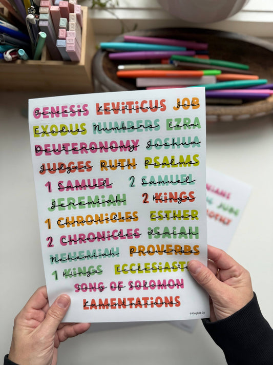 Books of the Bible Header Labels - SUMMER VIBE