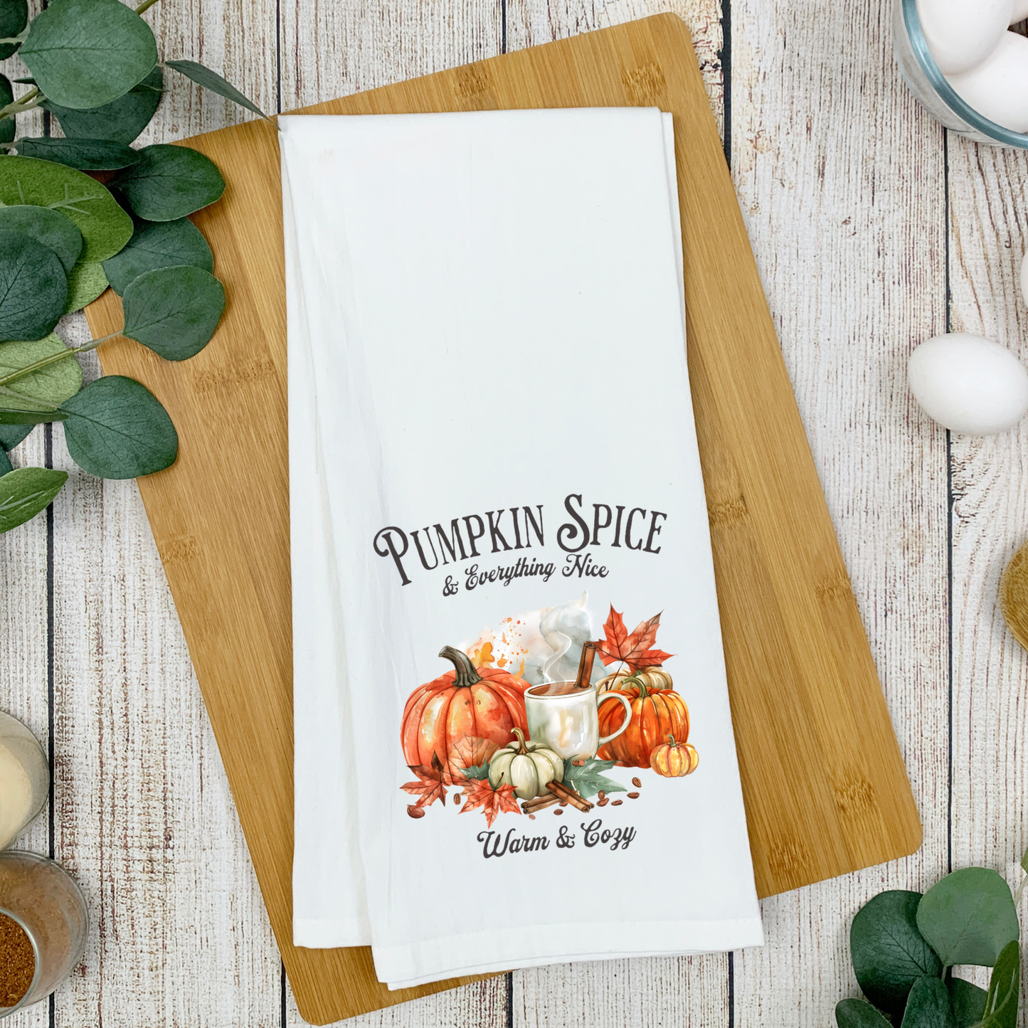 Pumpkin Spice warm & cozy Kitchen Tea Towel