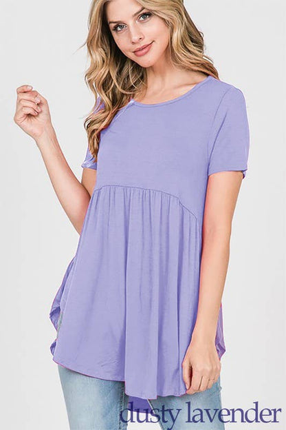SOLID BABYDOLL TOP