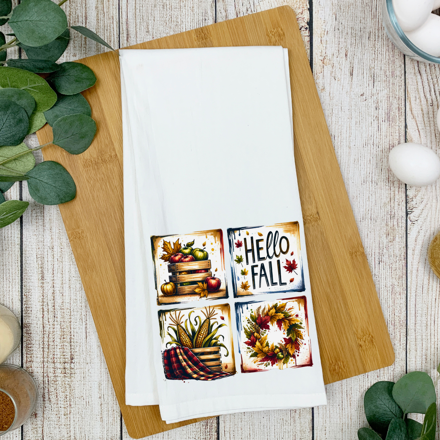 Hello Fall Kitchen Tea Towel