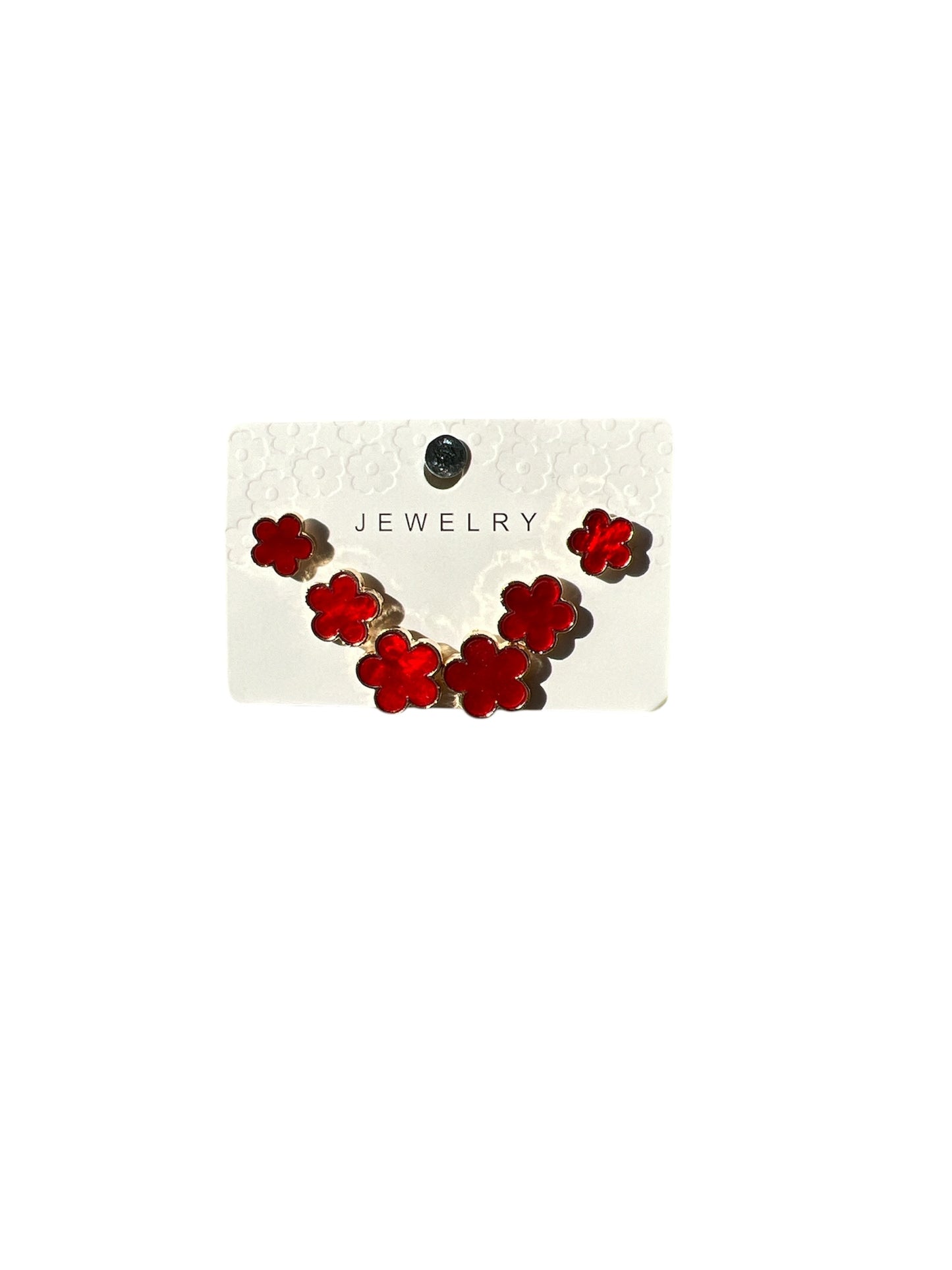RED FLOWER GOLD ERRINGS