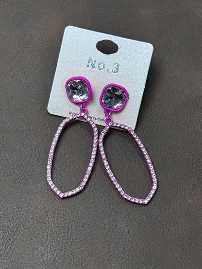 OVAL EARRINGS WITH AND WITHOUT STONES