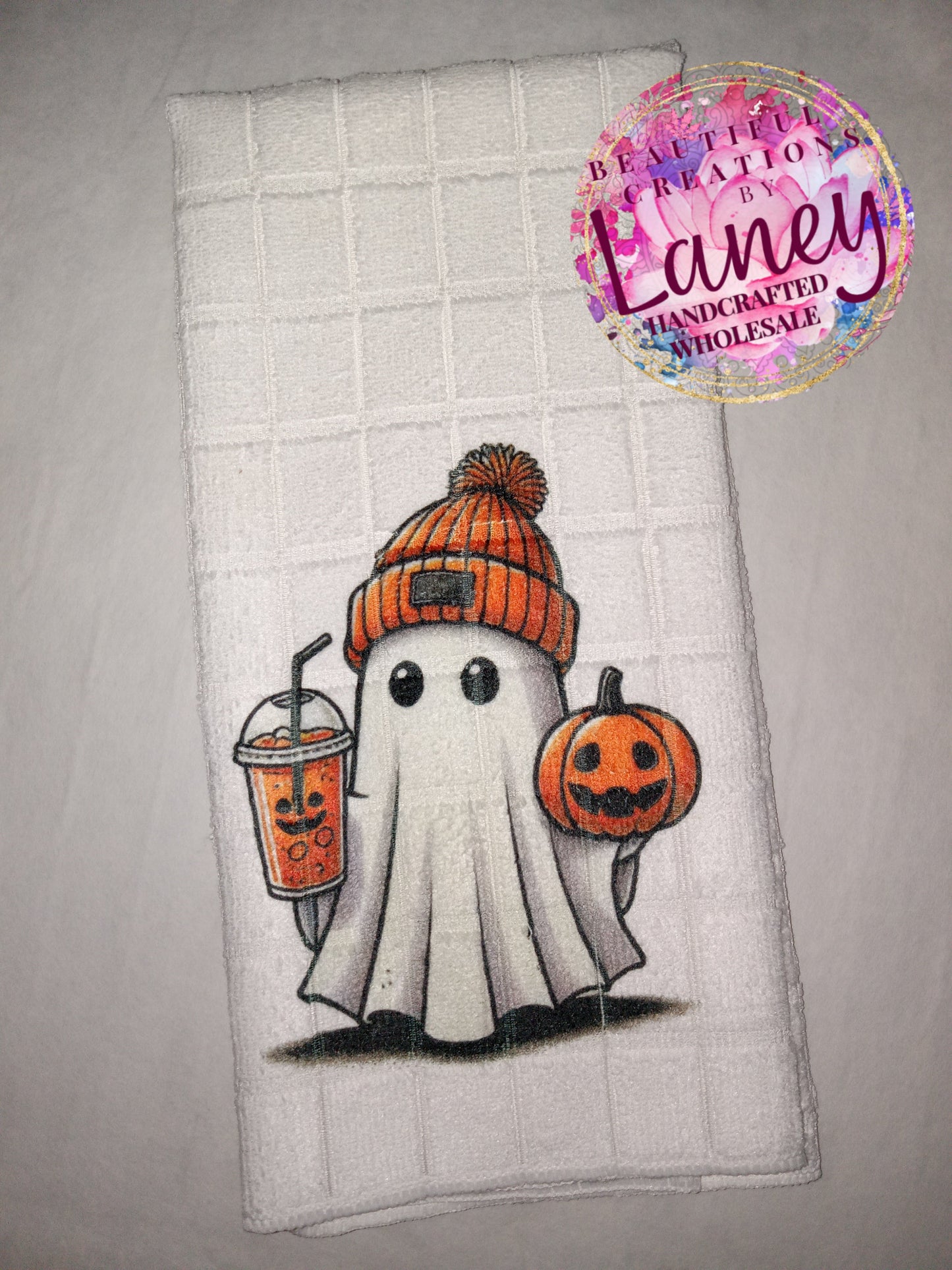 Pumpkin Spice Ghost Kitchen Tea Towel