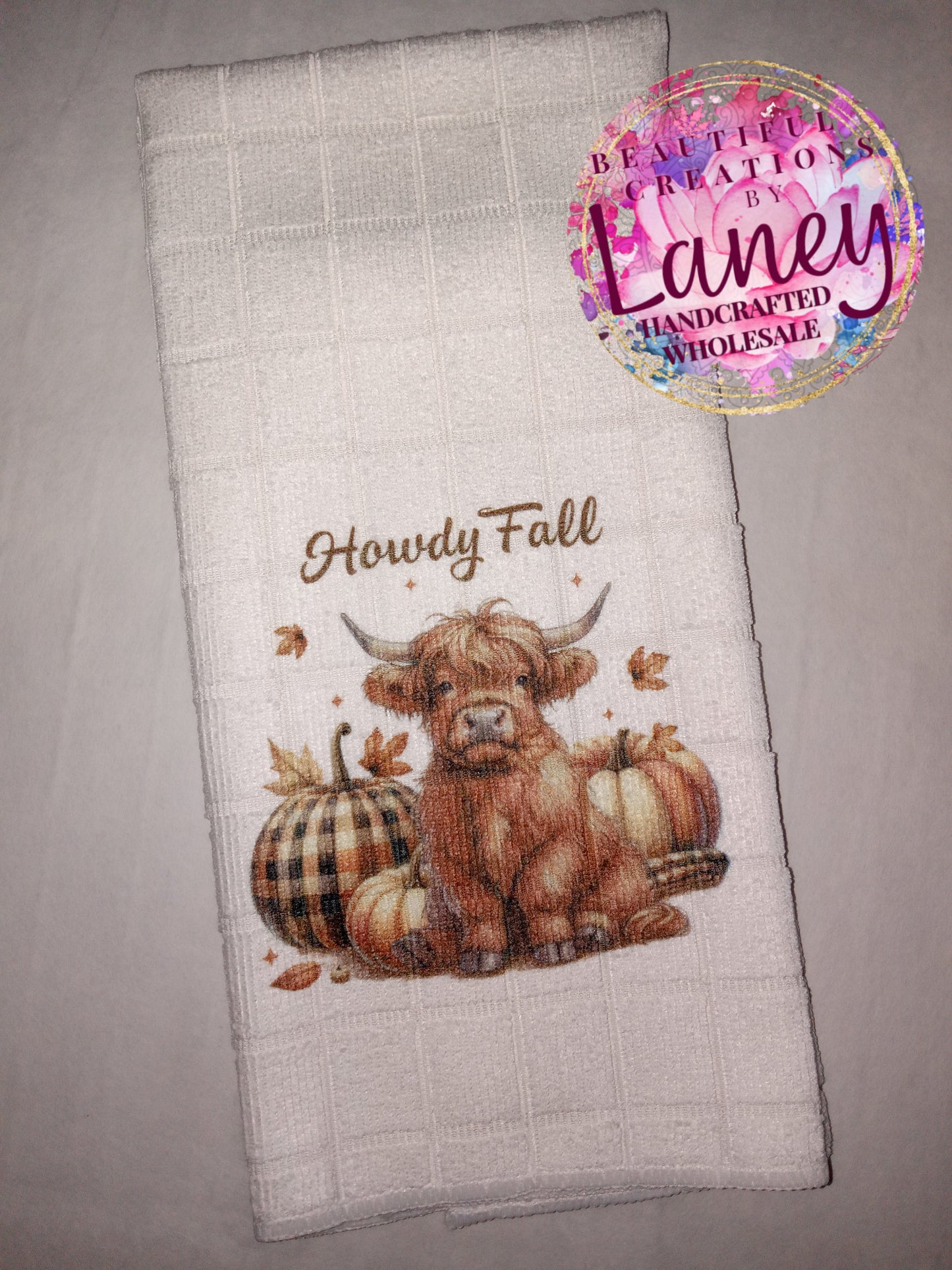 Howdy Fall Highland Kitchen Tea Towel