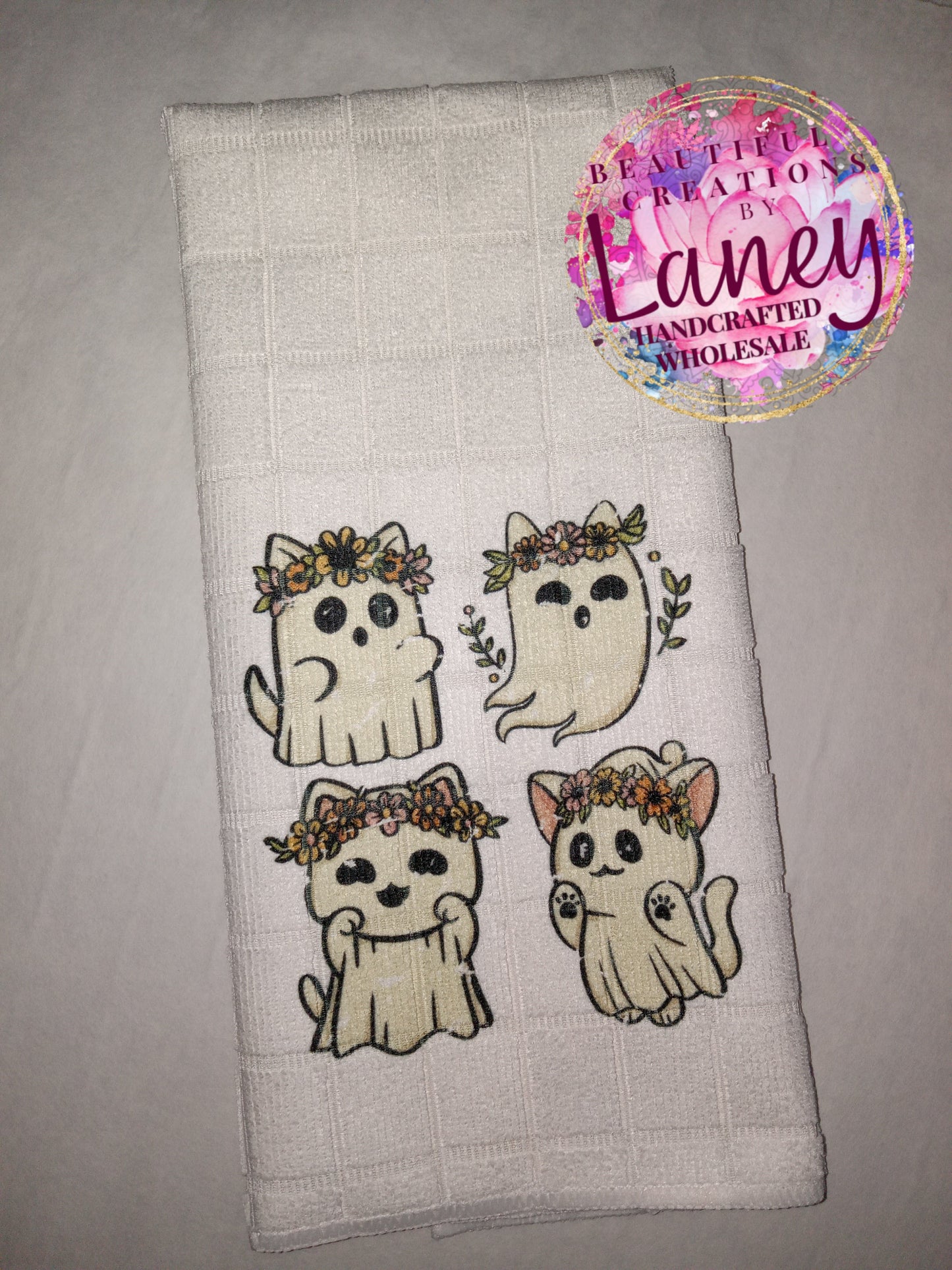 Ghost Cats Kitchen Tea Towel