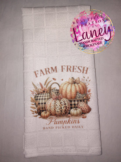 Farm Fresh Pumpkins Kitchen Tea Towel