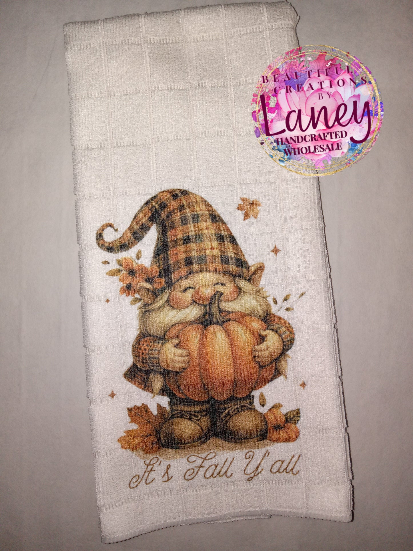 Fall Gnome Kitchen Tea Towel