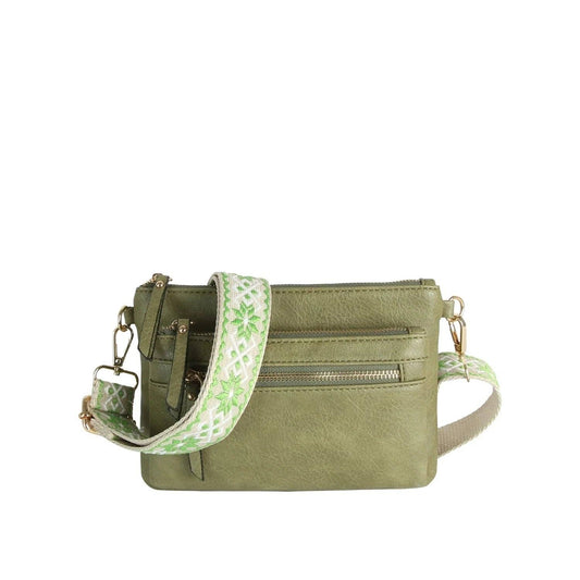 Melissa Multi Zip Pocket Crossbody With Guitar Strap