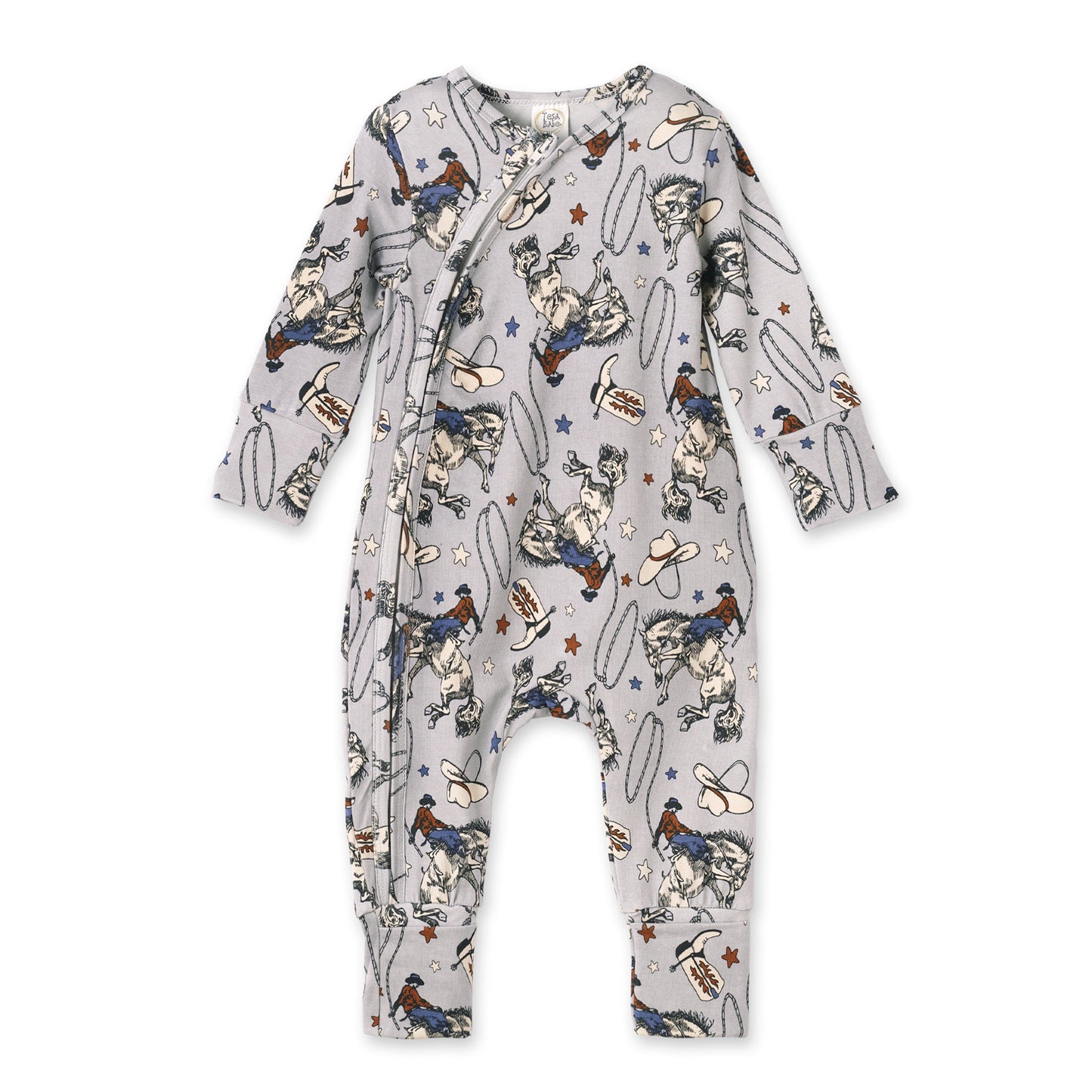 Western Cowboy Rodeo Zipper Baby Romper - Bamboo Convertible