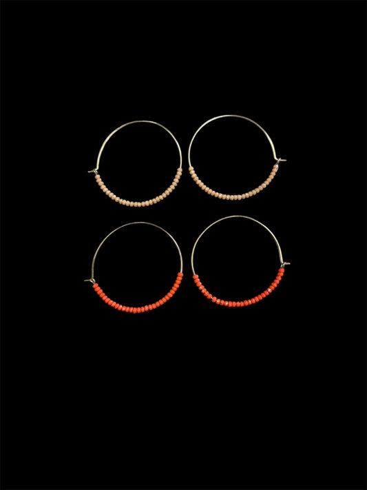 BEADED HOOP EARRINGS
