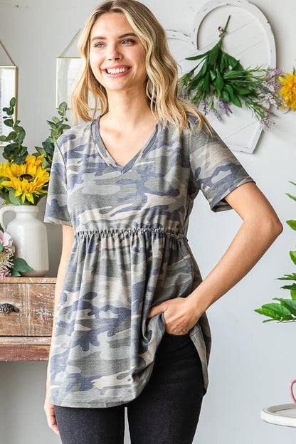 CAMO PRINT TOP
