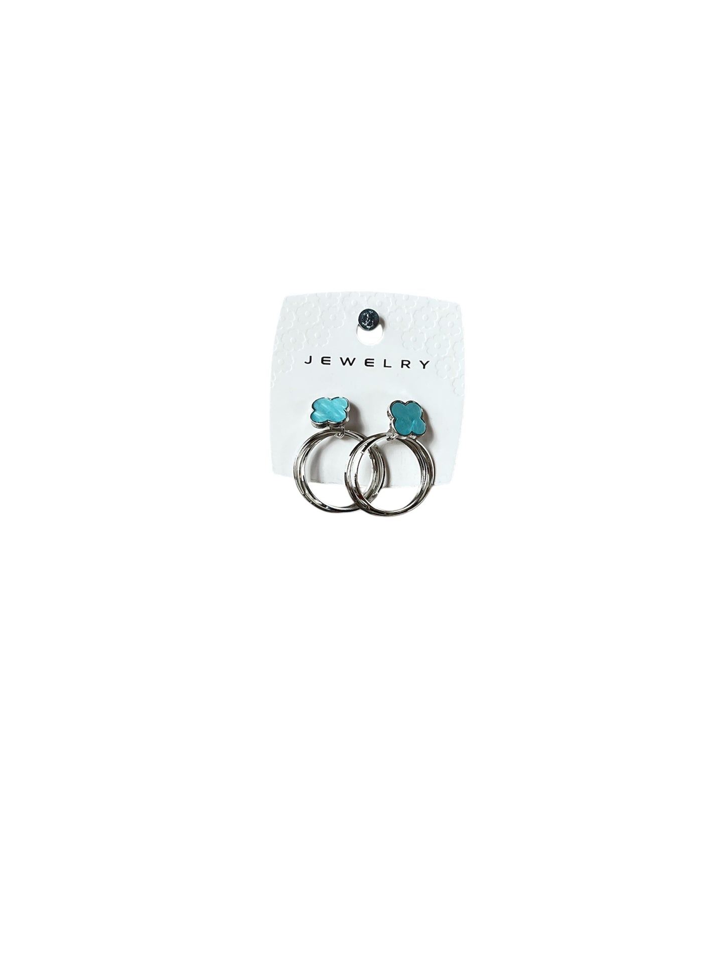 SILVER RING PINK FLOWER EARRINGS