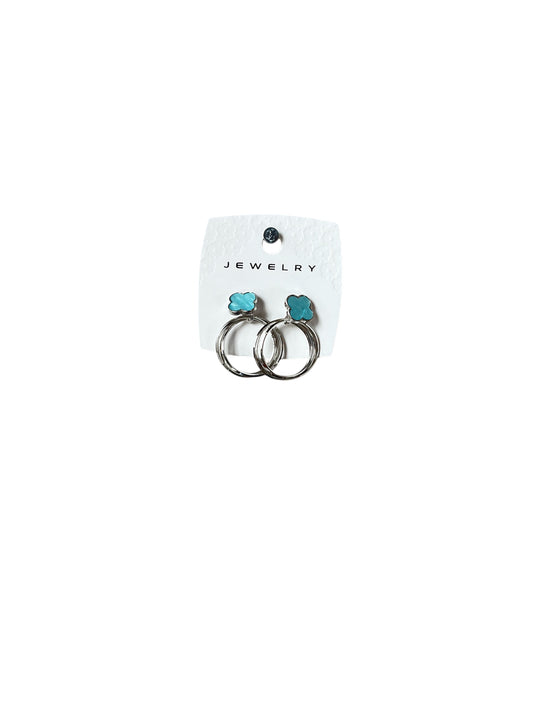SILVER RING PINK FLOWER EARRINGS