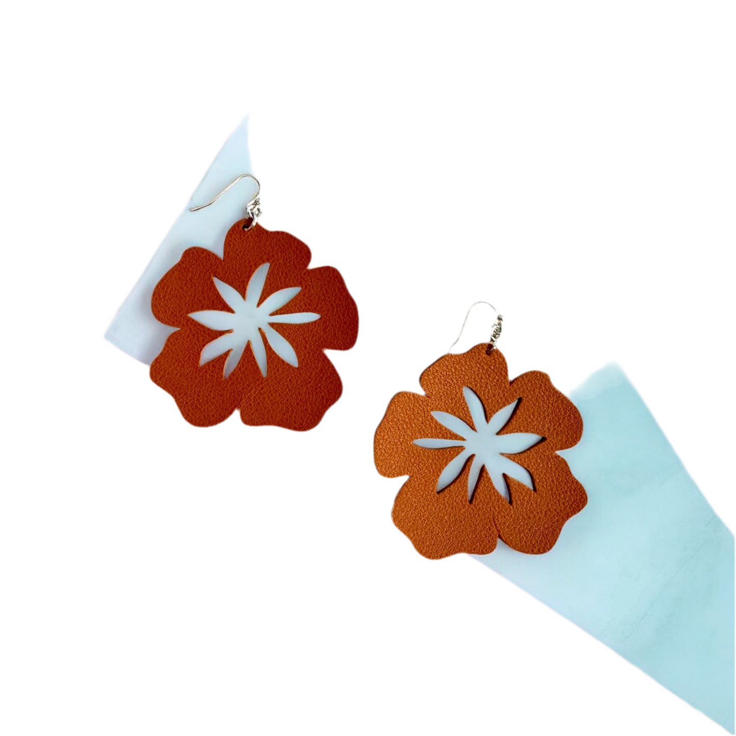 LEATHER FLOWER EARRINGS