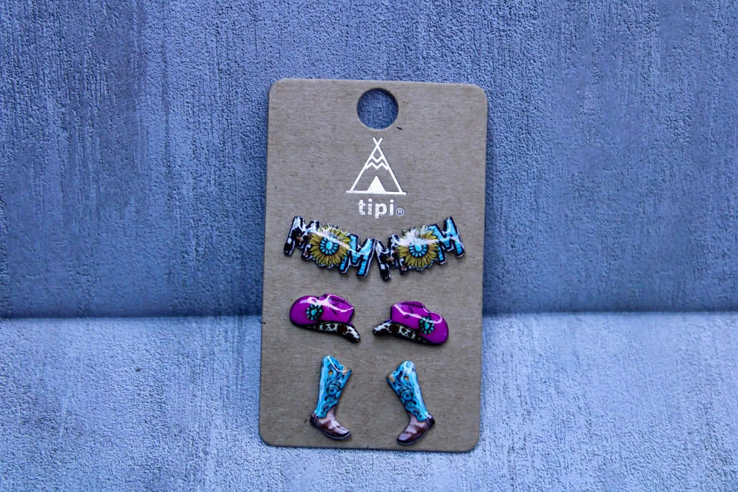 3 PAIR WESTERN STYLE EARRINGS