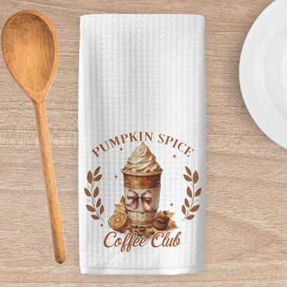Pumpkin Spice Coffee Club Kitchen Tea Towel