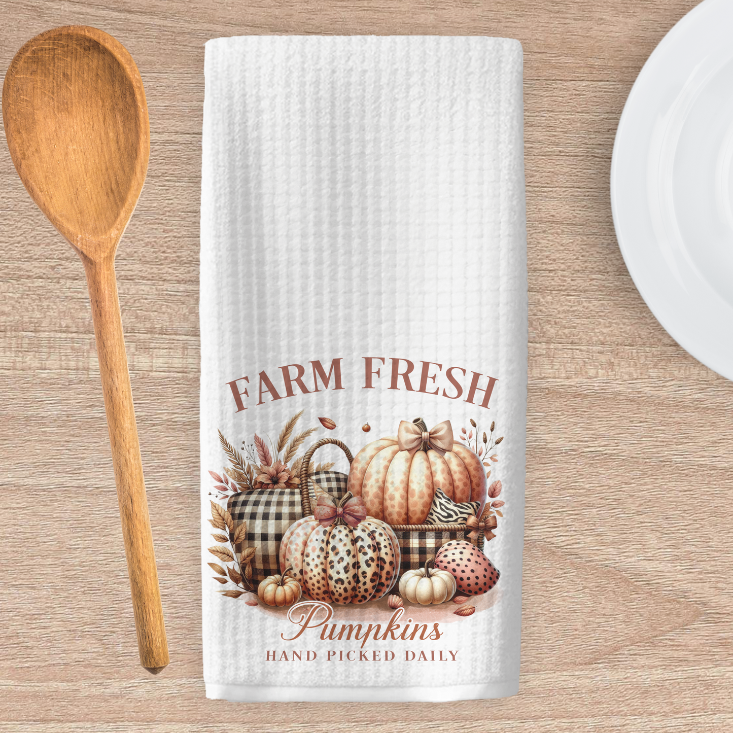 Farm Fresh Pumpkins Kitchen Tea Towel