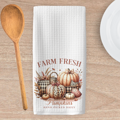 Farm Fresh Pumpkins Kitchen Tea Towel