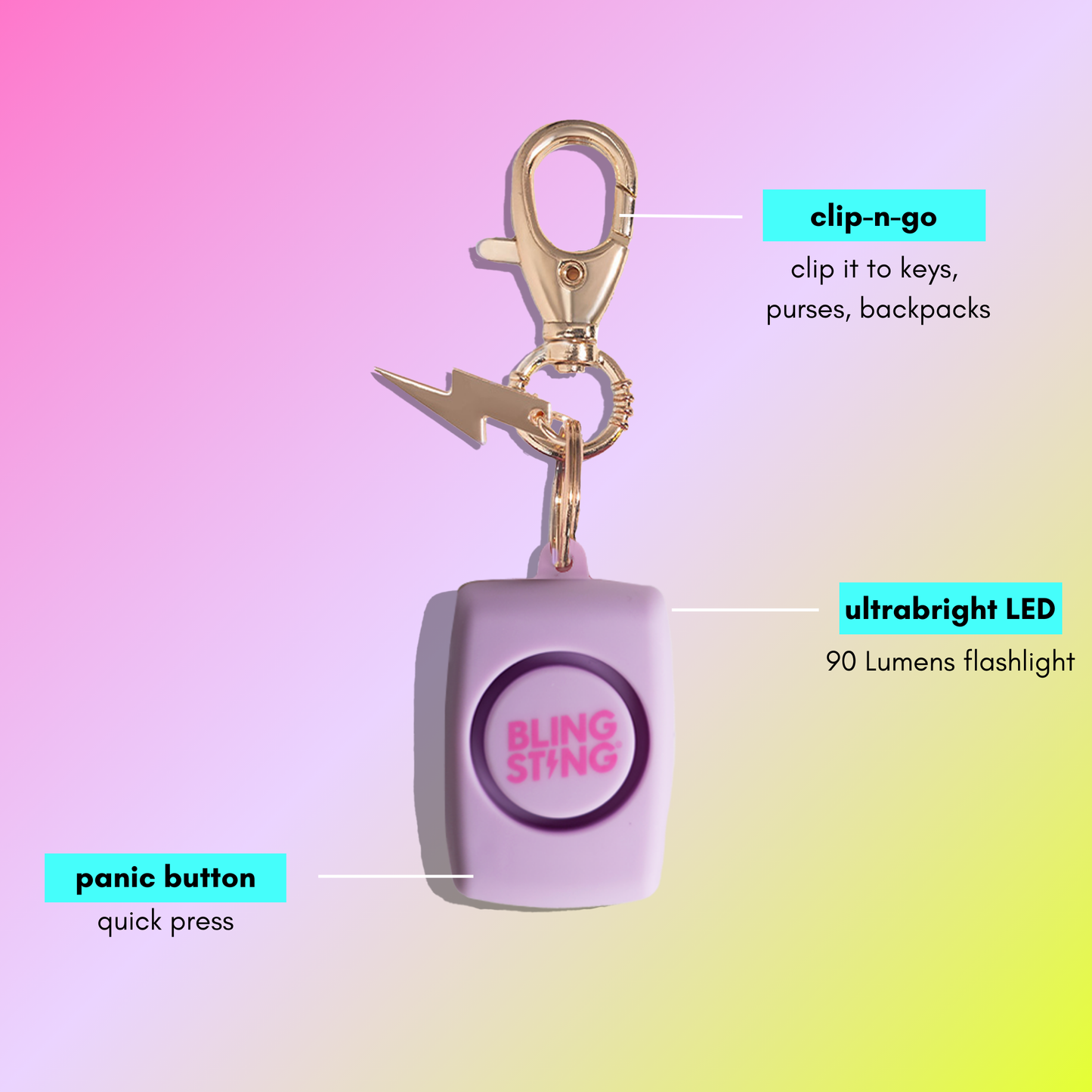 Hot Pink Mini Safety Alarm