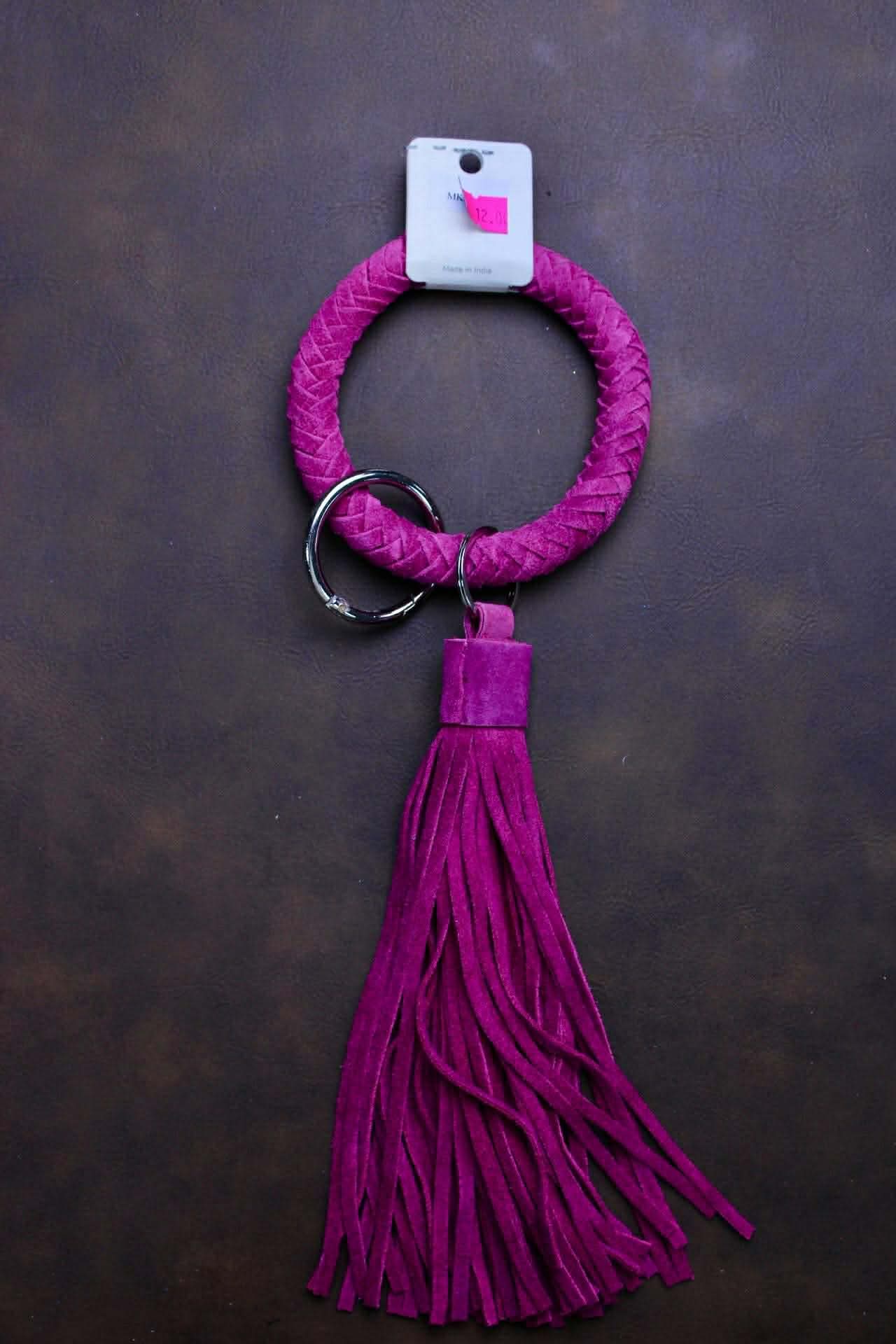 LEATHER WRISTLET WITH TASSEL