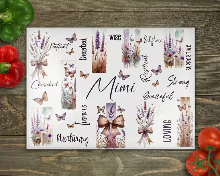Mimi Affirmations Glass Cutting Board