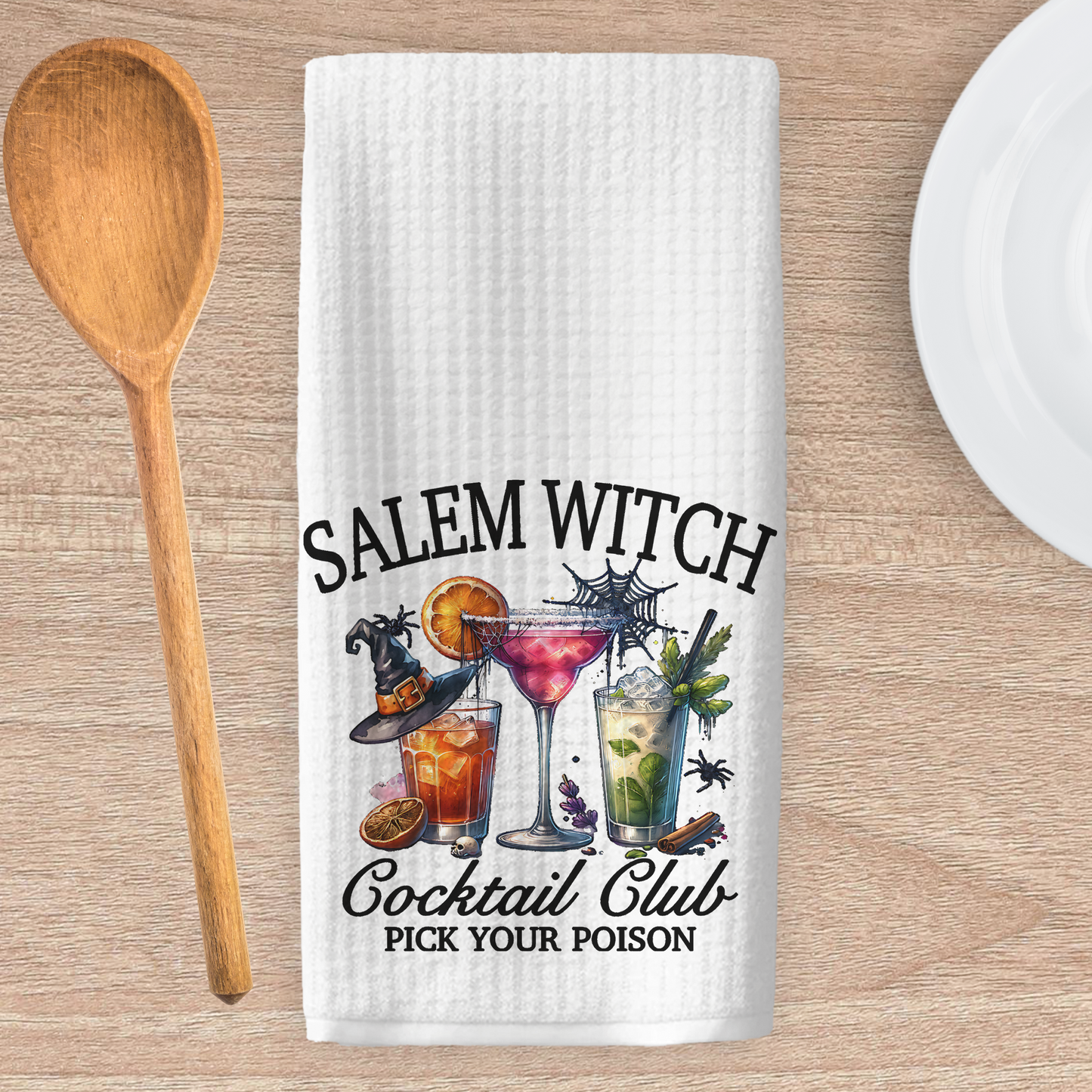 Salem Witch Cocktail Club Kitchen Tea Towel