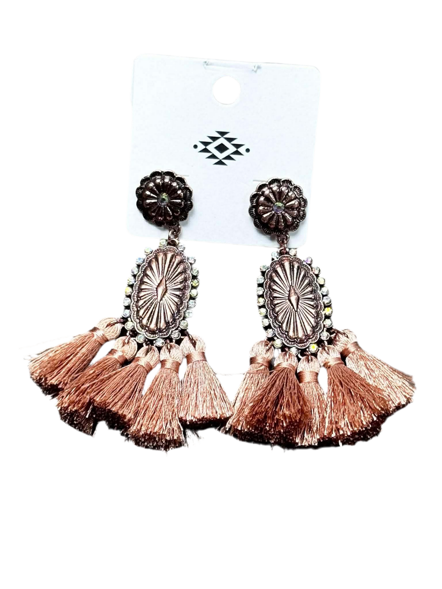 COPPER SQUASH EARRINGS WITH TASSELS