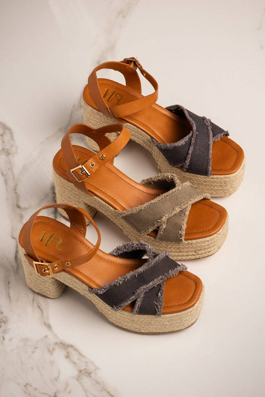 Nana Platform Sandals- Black Charcoal