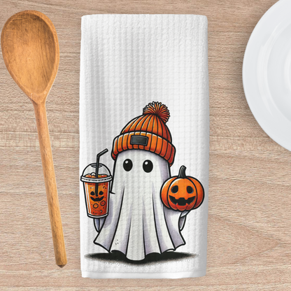 Pumpkin Spice Ghost Kitchen Tea Towel