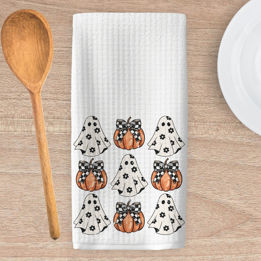 Coquette Retro Ghosts Kitchen Tea Towel