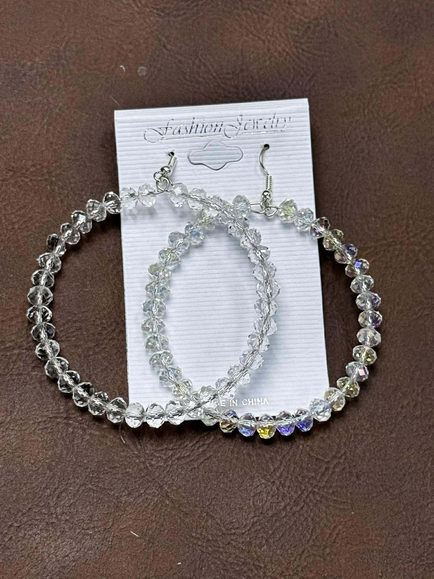 CLEAR BEAD HOOPS