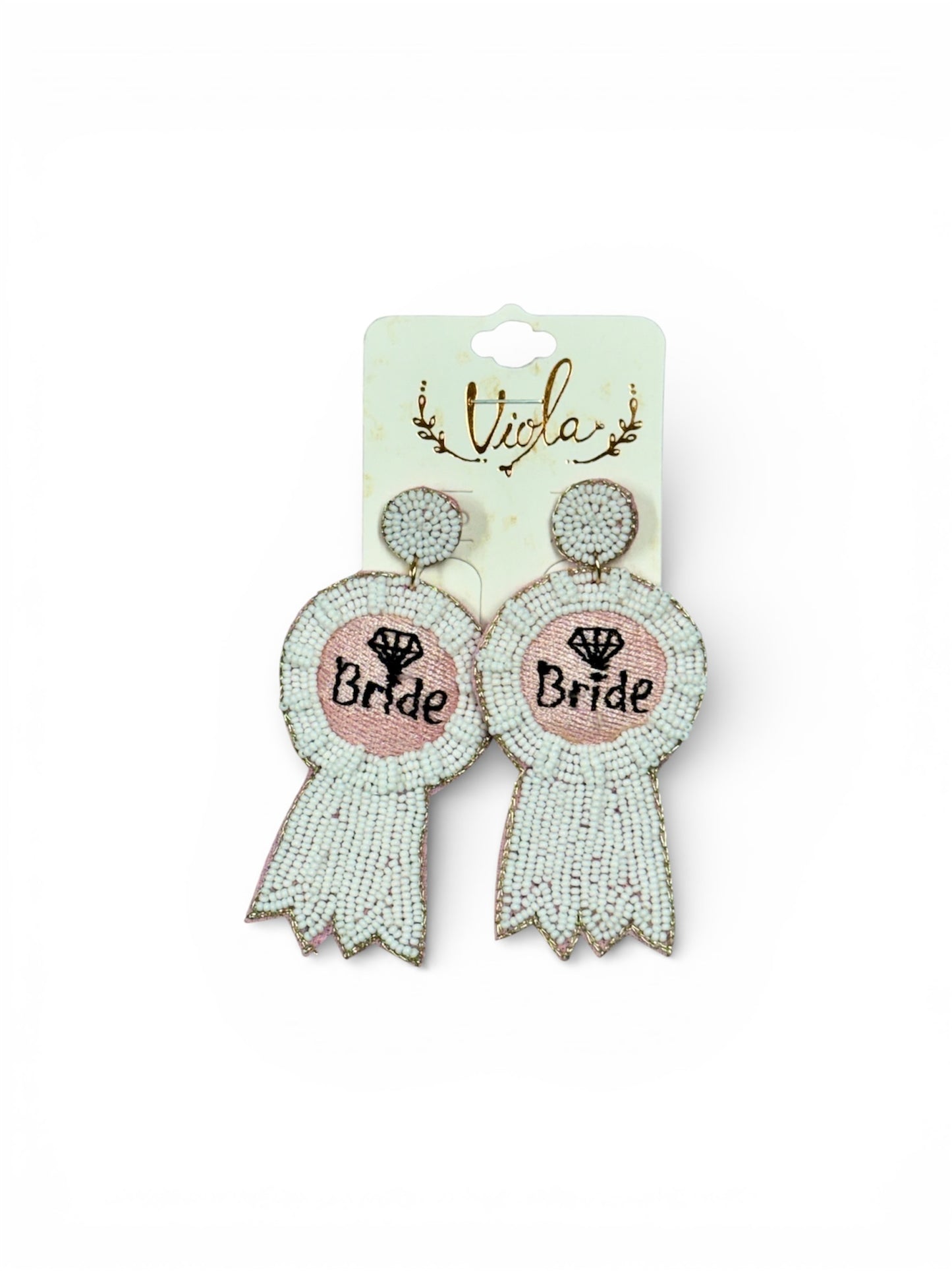 BRIDAL RIBBON SEED BEAD EARRINGS