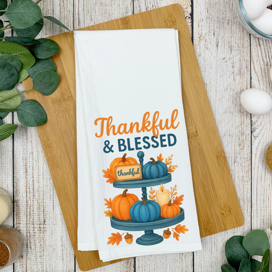 Thankful and Blessed Tea Towel